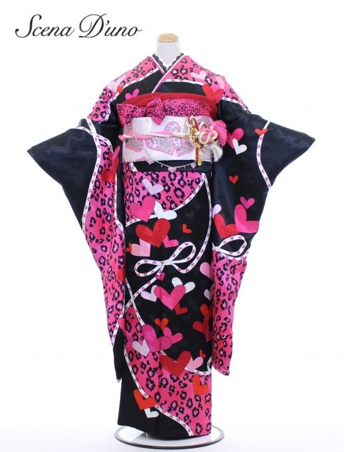 中振袖 SD35001P ハートリボンに豹柄 ¥ASK