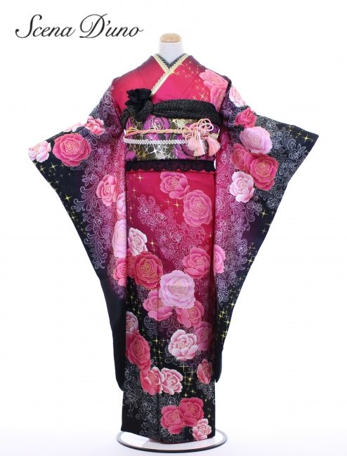 中振袖 SD35002 黒暈し薔薇 ¥ASK