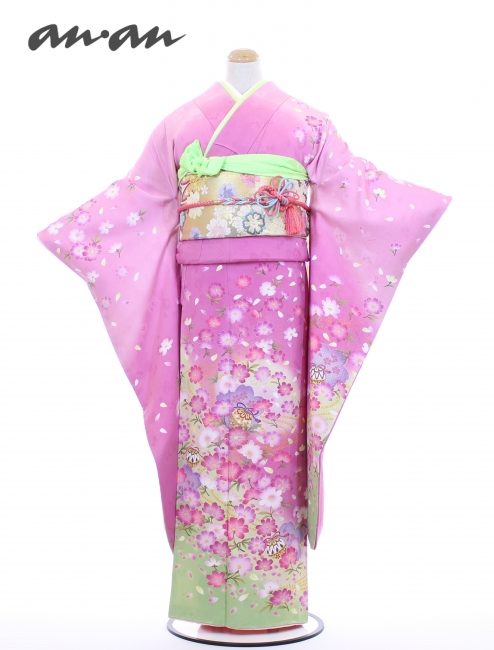 中振袖 TM30179 ピンクコスモス ¥24,000