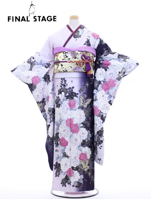 中振袖 TM30209 薔薇と蝶 ¥118,000