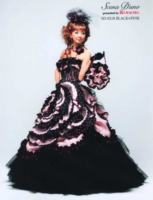 色ドレス SD80218 BLACK×PINK
